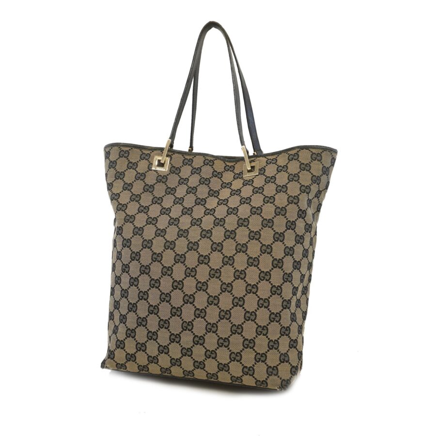 Gucci 002 1098 Women's GG Canvas Tote Bag Black | Studio Nafay