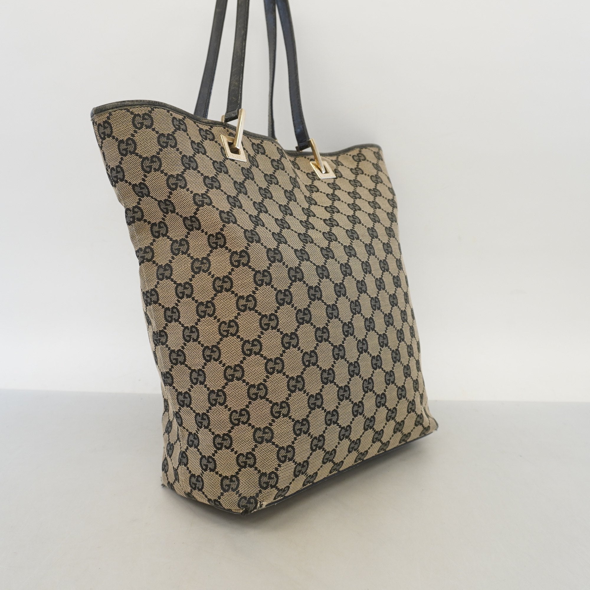 Gucci 002 1098 Women’s GG Canvas Tote Bag Black