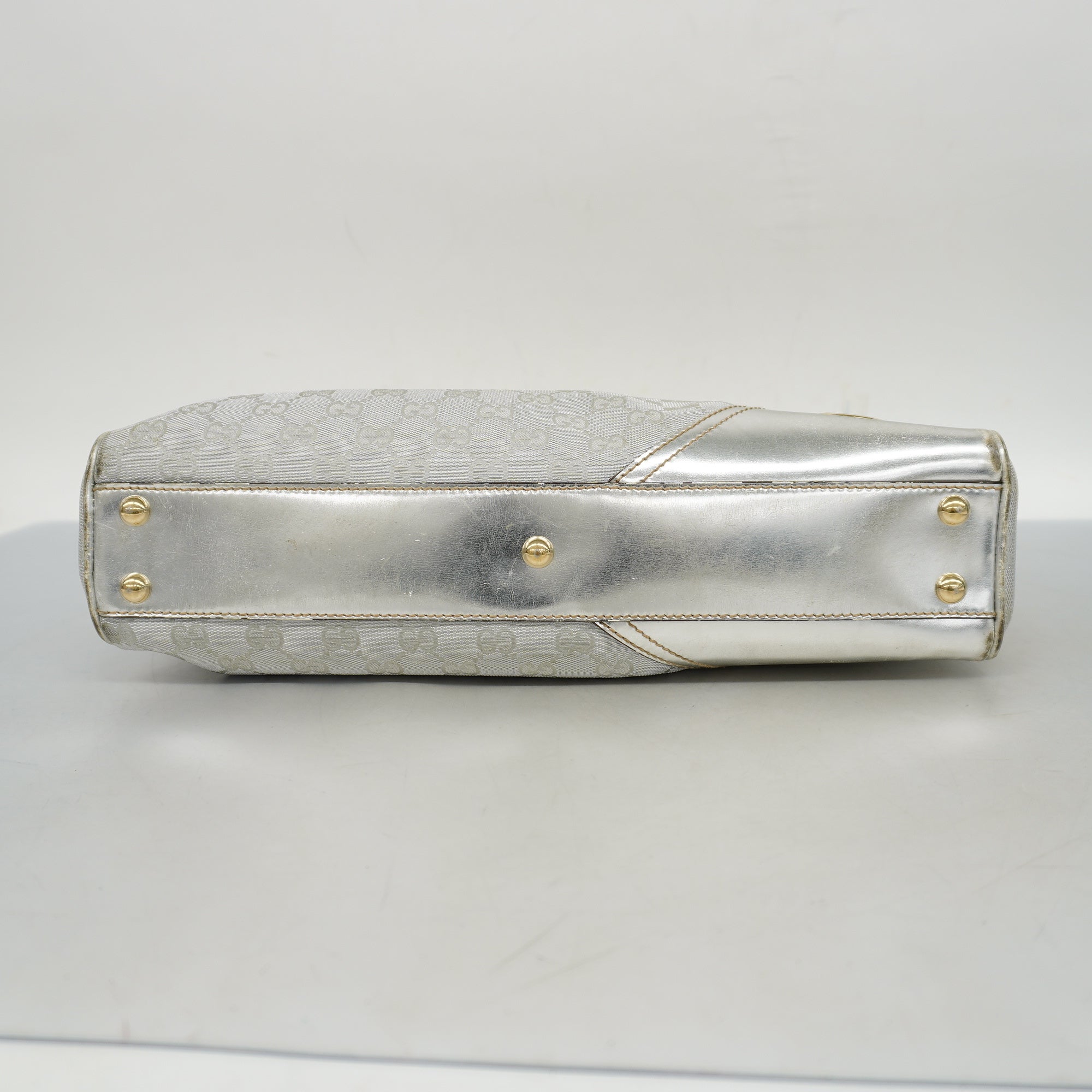 GUCCIAuth GG Canvas Tote Bag 169971 Women’s Tote Bag Silver