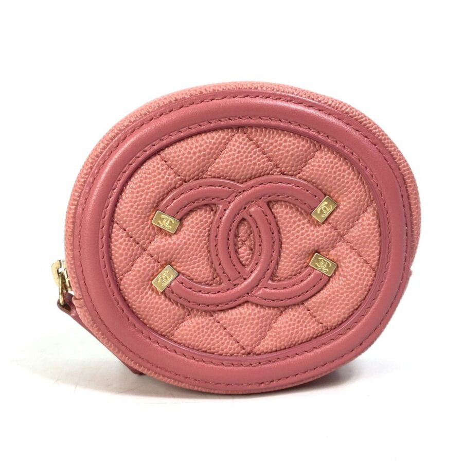 Chanel Wallet Coin Compartment Round CC Mark coin purse pink | Studio Nafay