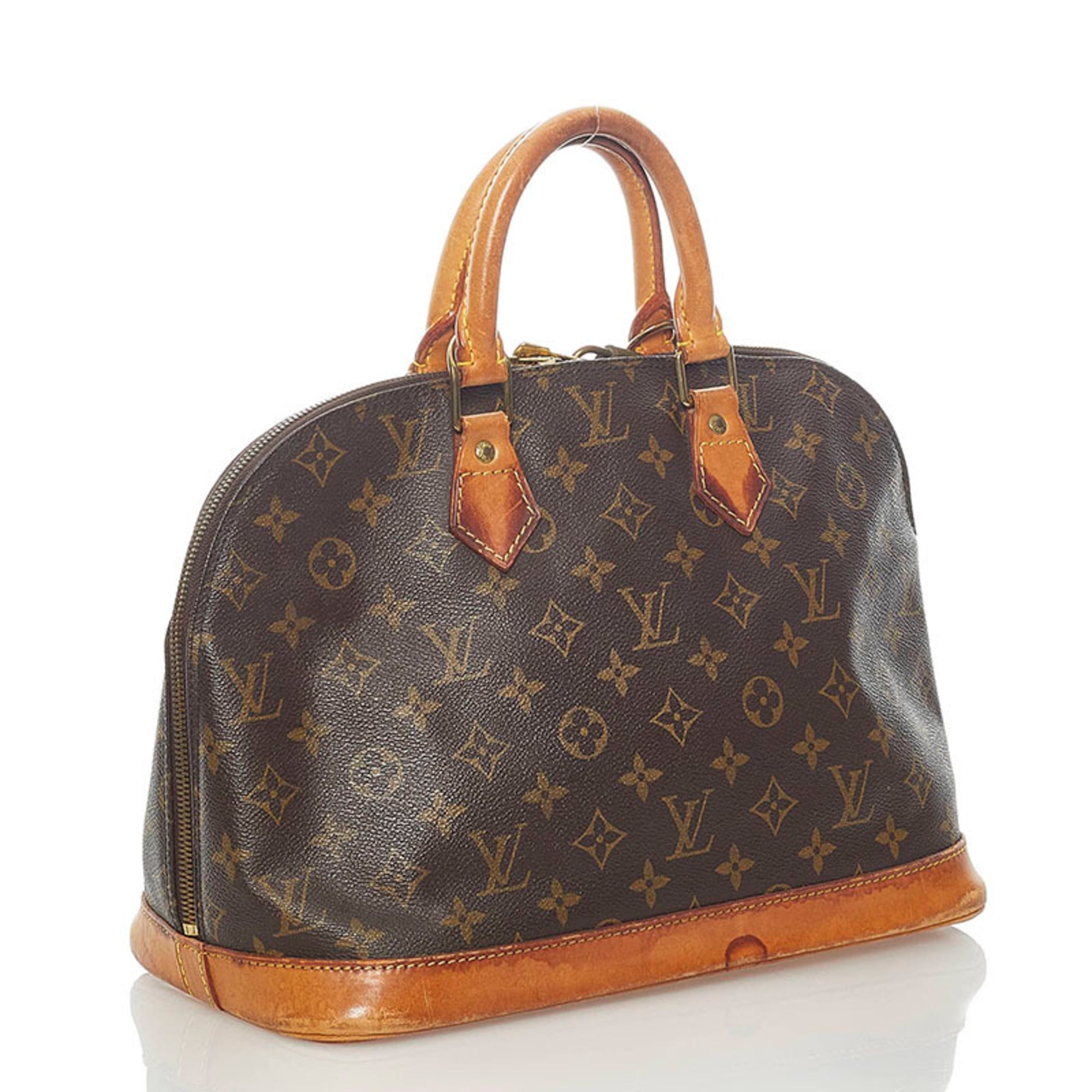 Louis Vuitton Monogram Old Alma PM Handbag Brown PVC Leather Ladies LOUIS VUITTON
