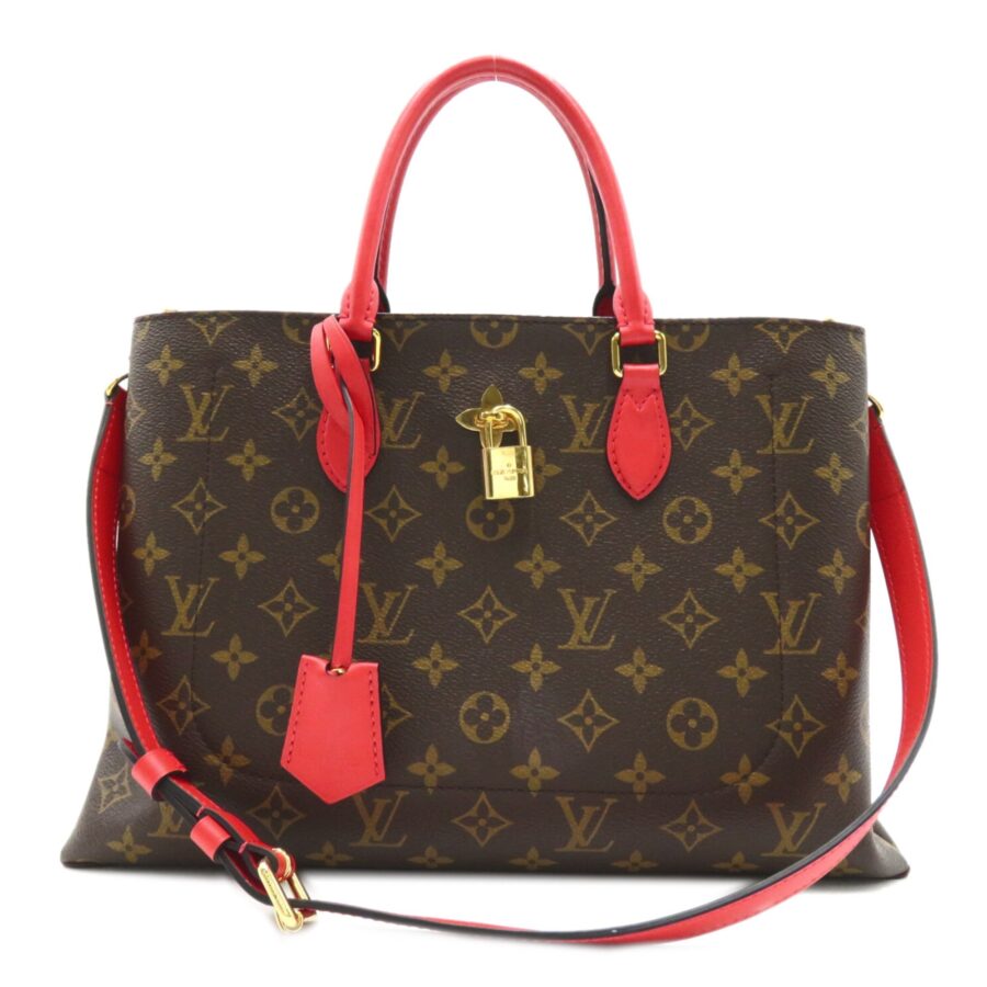 LOUIS VUITTON Flower tote Brown Red Coquelicot Monogram PVC coated canvas | Studio Nafay