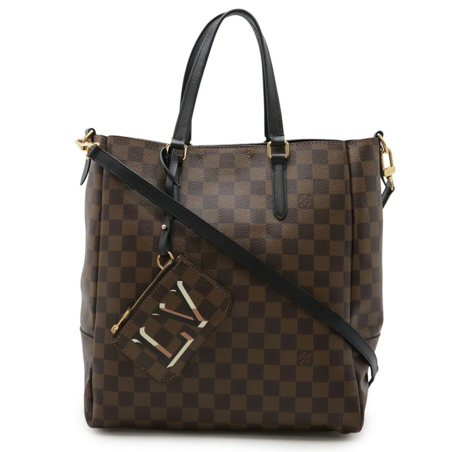 Louis Vuitton Brown Damier Canvas Pvc Leather Shoulder Bag Tote Bag ( ) | Studio Nafay