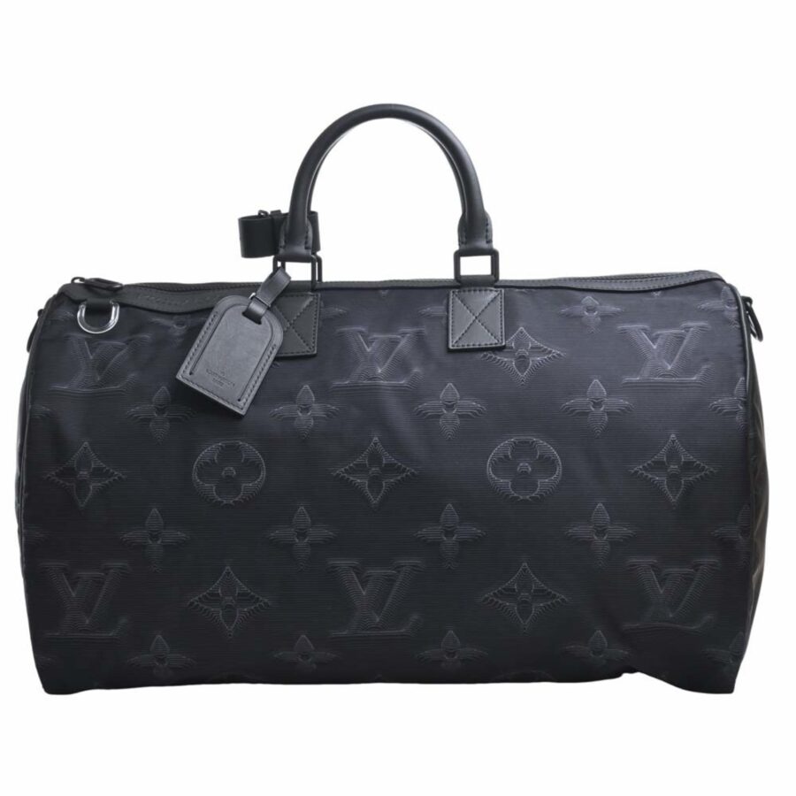 LOUIS VUITTON Monogram Nylon Keepall Bandouliere Reversible 50 Handbag Boston Bag Black Green Men's | Studio Nafay