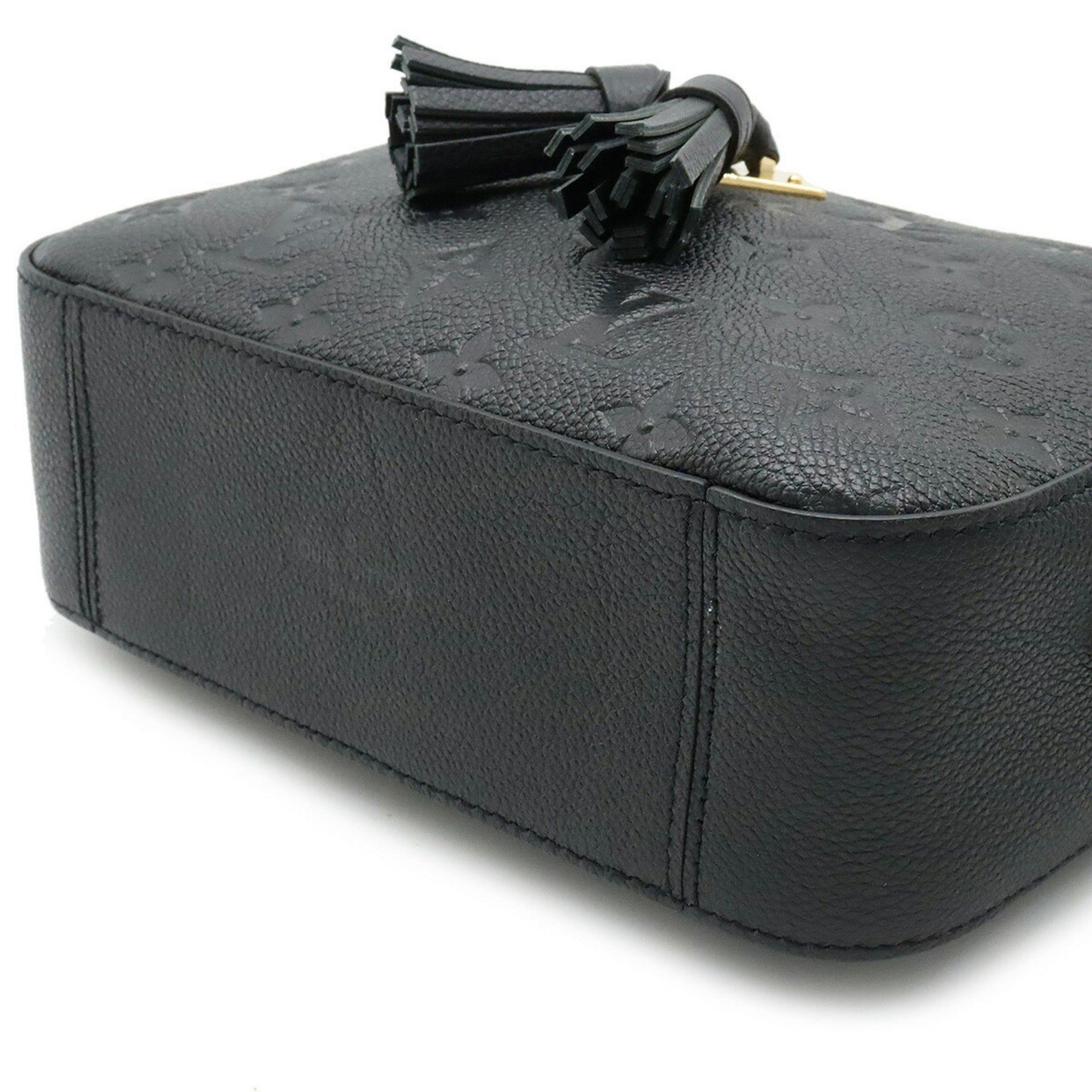 LOUIS VUITTON Monogram Empreinte Saintonges Shoulder Bag Tassel Leather Noir Black