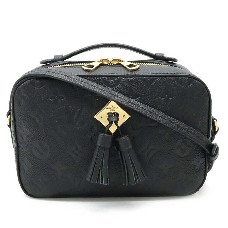 LOUIS VUITTON Monogram Empreinte Saintonges Shoulder Bag Tassel Leather Noir Black | Studio Nafay