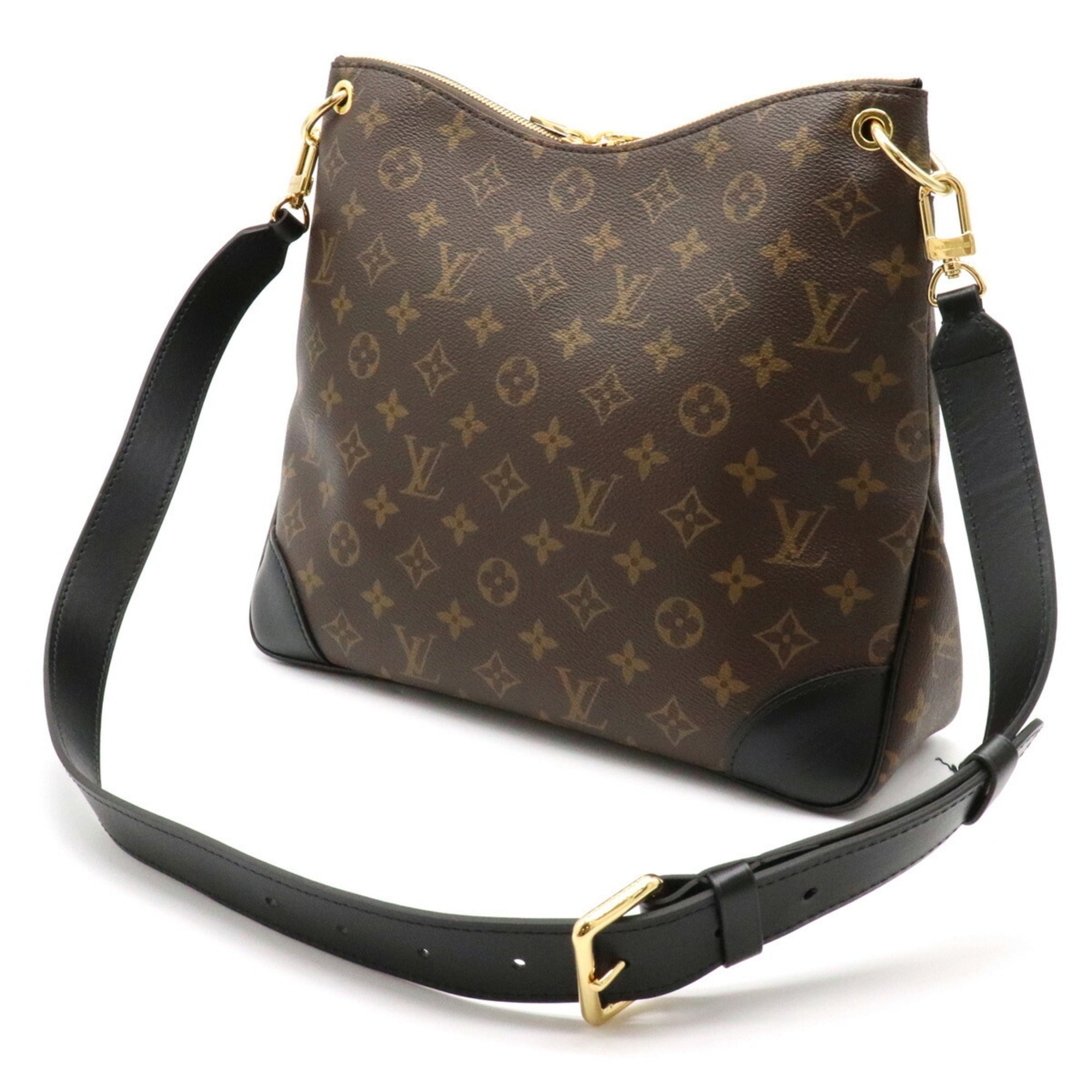 Louis Vuitton Monogram Odeon NM MM Shoulder Bag Leather Noir Black