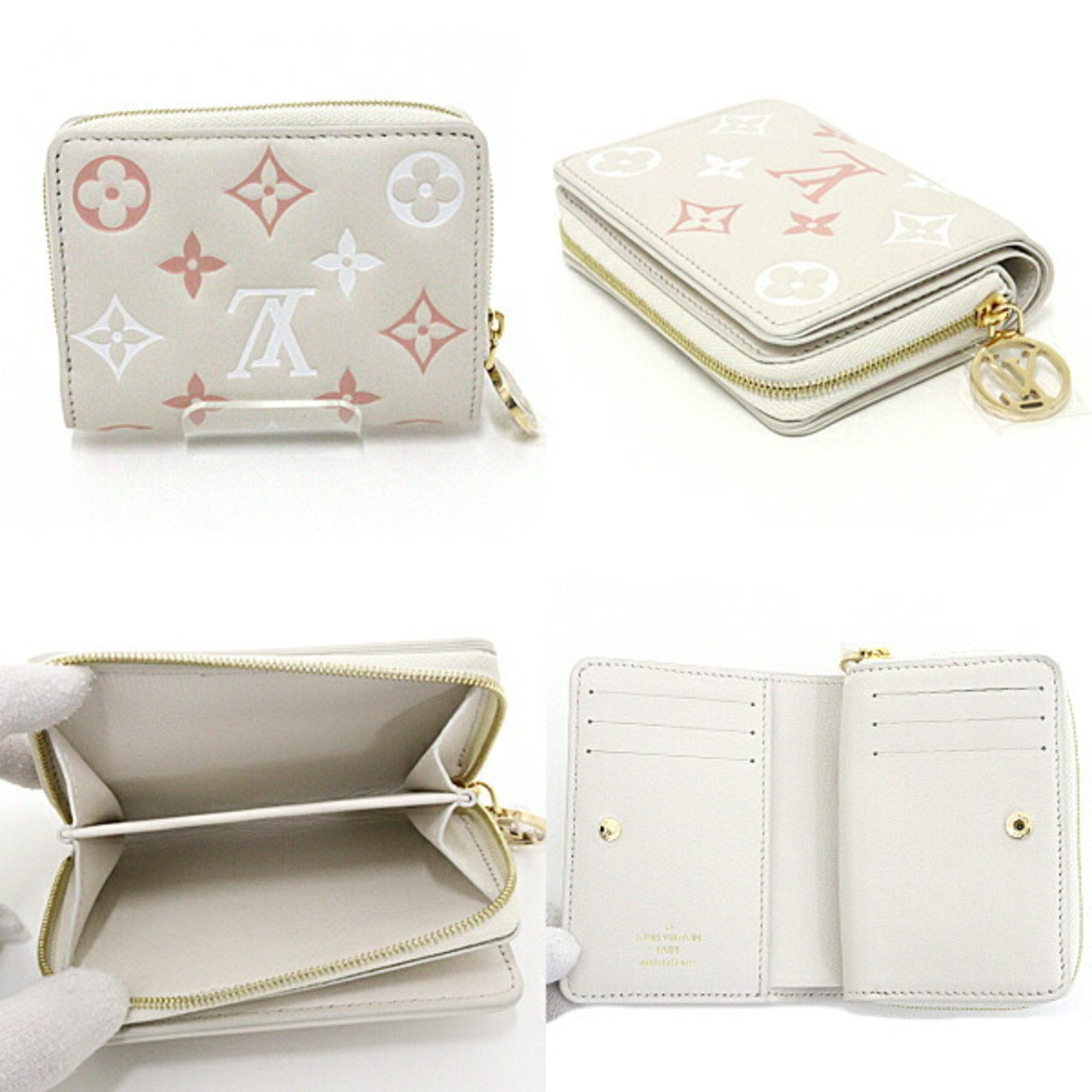 LOUIS VUITTON Wallet Beige,Monogram,Pink,White