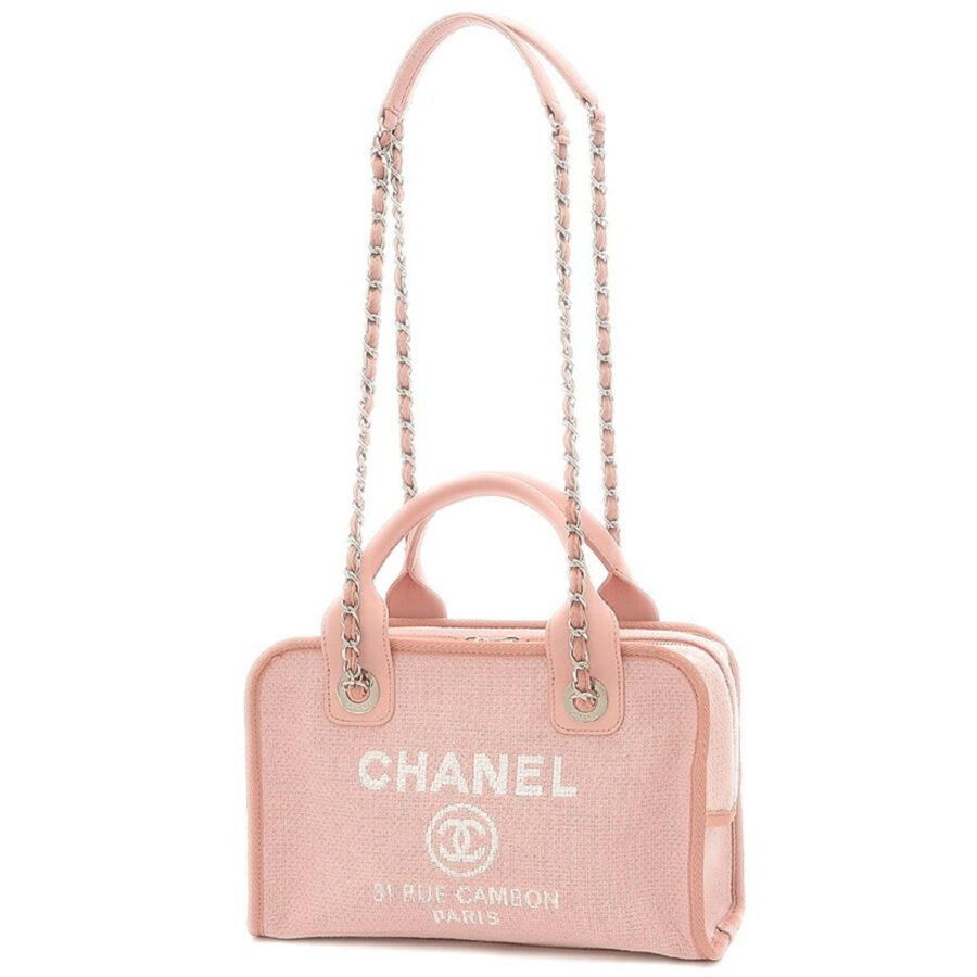 Chanel Deauville Canvas Pink Shoulder Bag | Studio Nafay