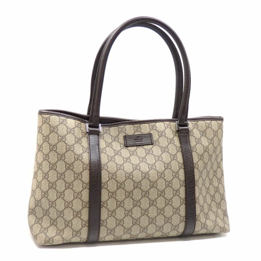 Gucci Tote Bag GG Supreme Women's Beige Brown PVC Leather 114595 204990 | Studio Nafay