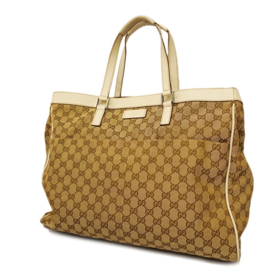 Gucci Tote Bag GG Canvas 153213 Beige Silver metal | Studio Nafay