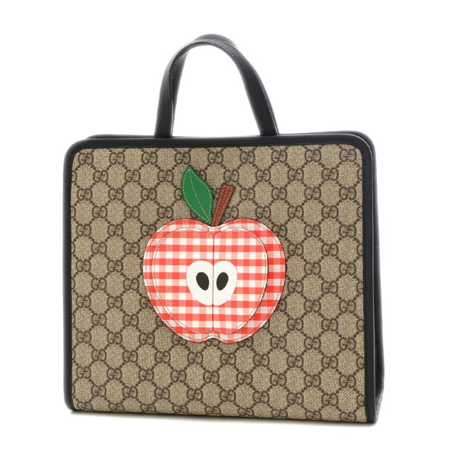 Gucci GG Pattern Children Apple Tote Bag Supreme Beige 648797 | Studio Nafay