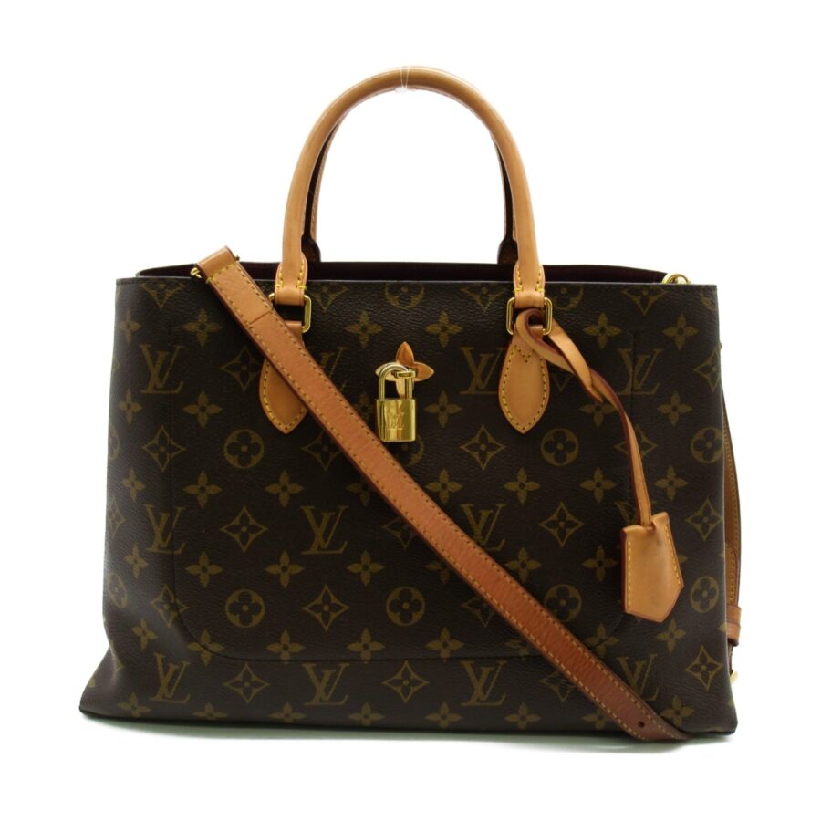 LOUIS VUITTON Flower tote Tote Bag Brown PVC coated canvas | Studio Nafay