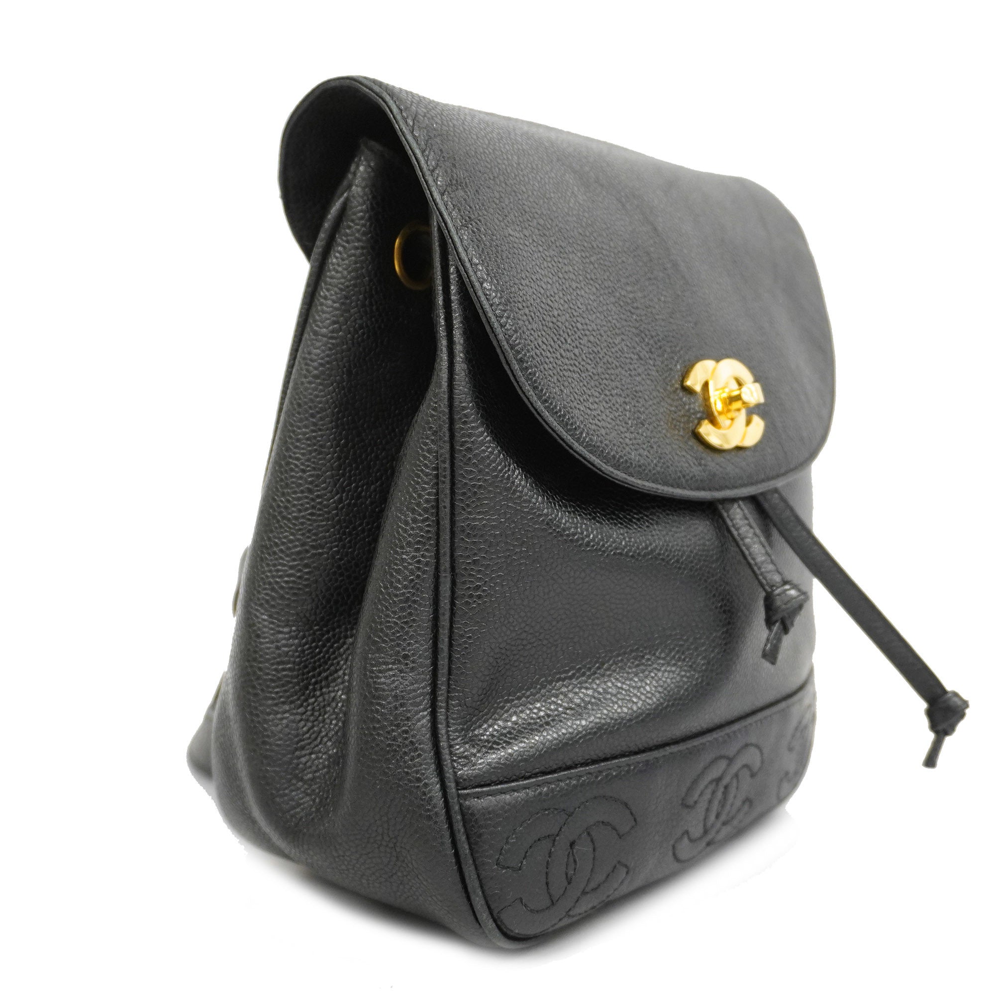 CHANEL Triple Coco Women’s Leather Backpack Black