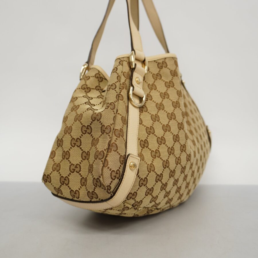GUCCIAuth GG Canvas Abby 130736 Women's Leather Tote Bag Beige,Ivory | Studio Nafay