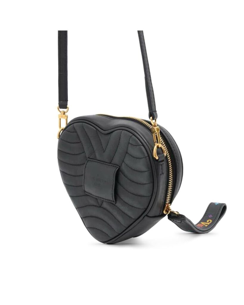 Leather Quilted Heart Crossbody Bag with Detachable Strap - Product Image 2