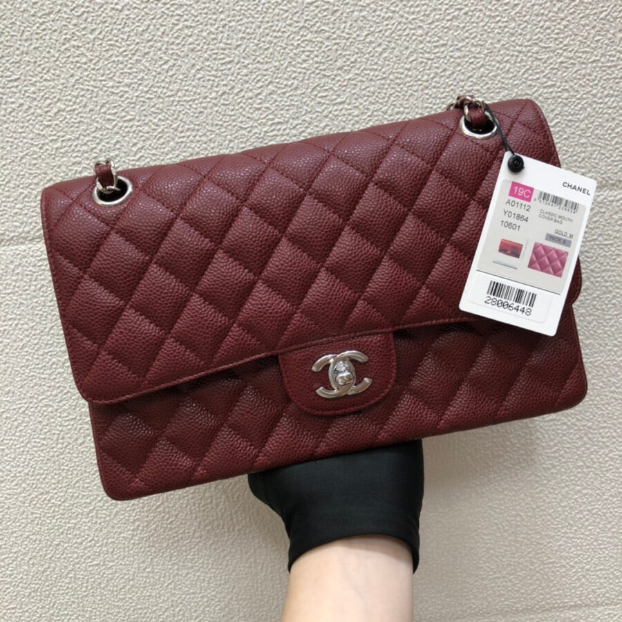 flap bag medium 25 wine caviar shw | Studio Nafay