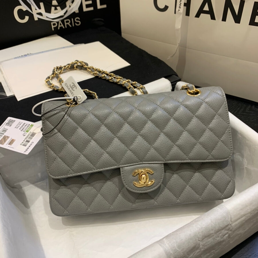 flap bag medium 25 dark grey caviar ghw | Studio Nafay
