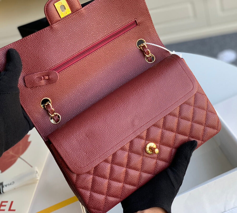 flap bag medium 25 wine caviar ghw | Studio Nafay