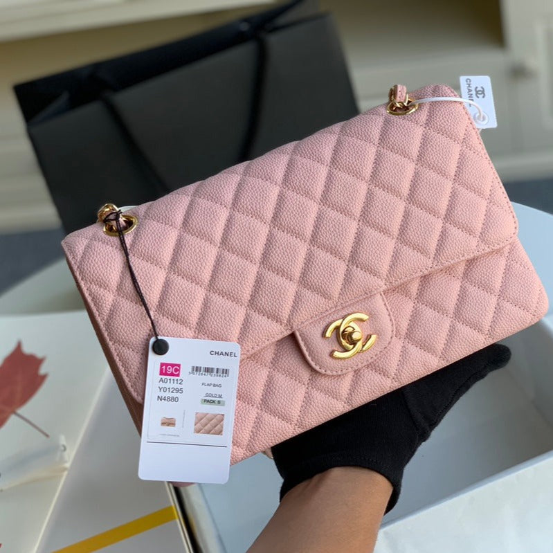 flap bag medium 25 pink caviar ghw | Studio Nafay