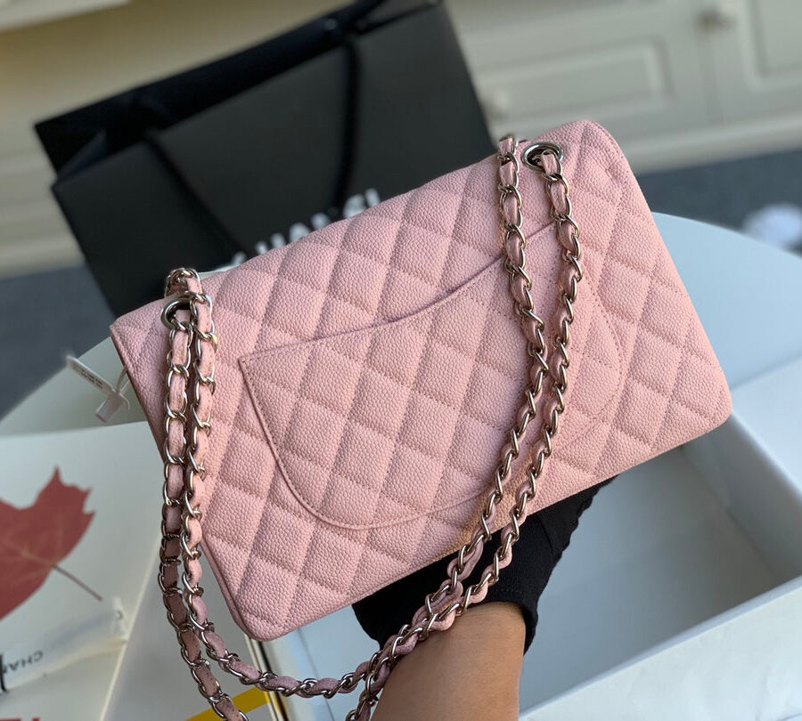 flap bag medium 25 pink caviar shw | Studio Nafay