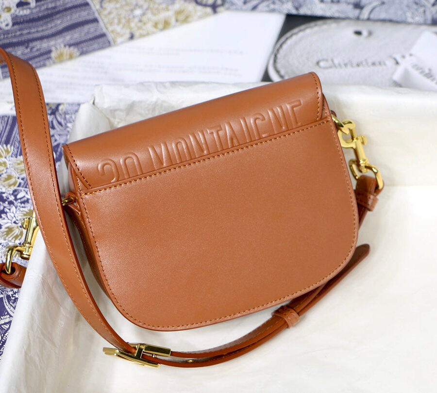 SMALL BOBBY 18 BAG IN CINNAMON BROWN GLOSSY CALFSKIN | Studio Nafay