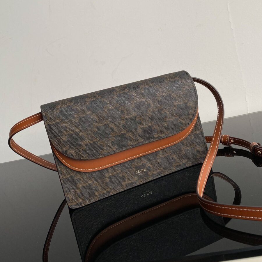 TRIPHOME 20 DOUBLE LAYER MONOGRAM BLACK PATTERN CALFSKIN BAG | Studio Nafay