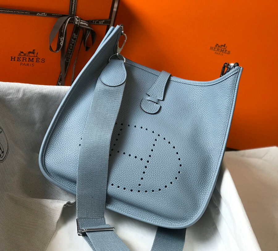 HM EVELYNE BAG 28 SAPPHIRE TOGO | Studio Nafay