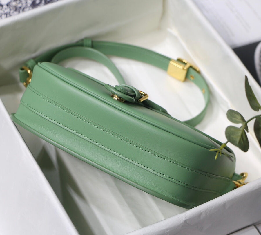 MEDIUM CD BOBBY 22CM BLUE GREEN CALFSKIN GOLD HARDWARE | Studio Nafay