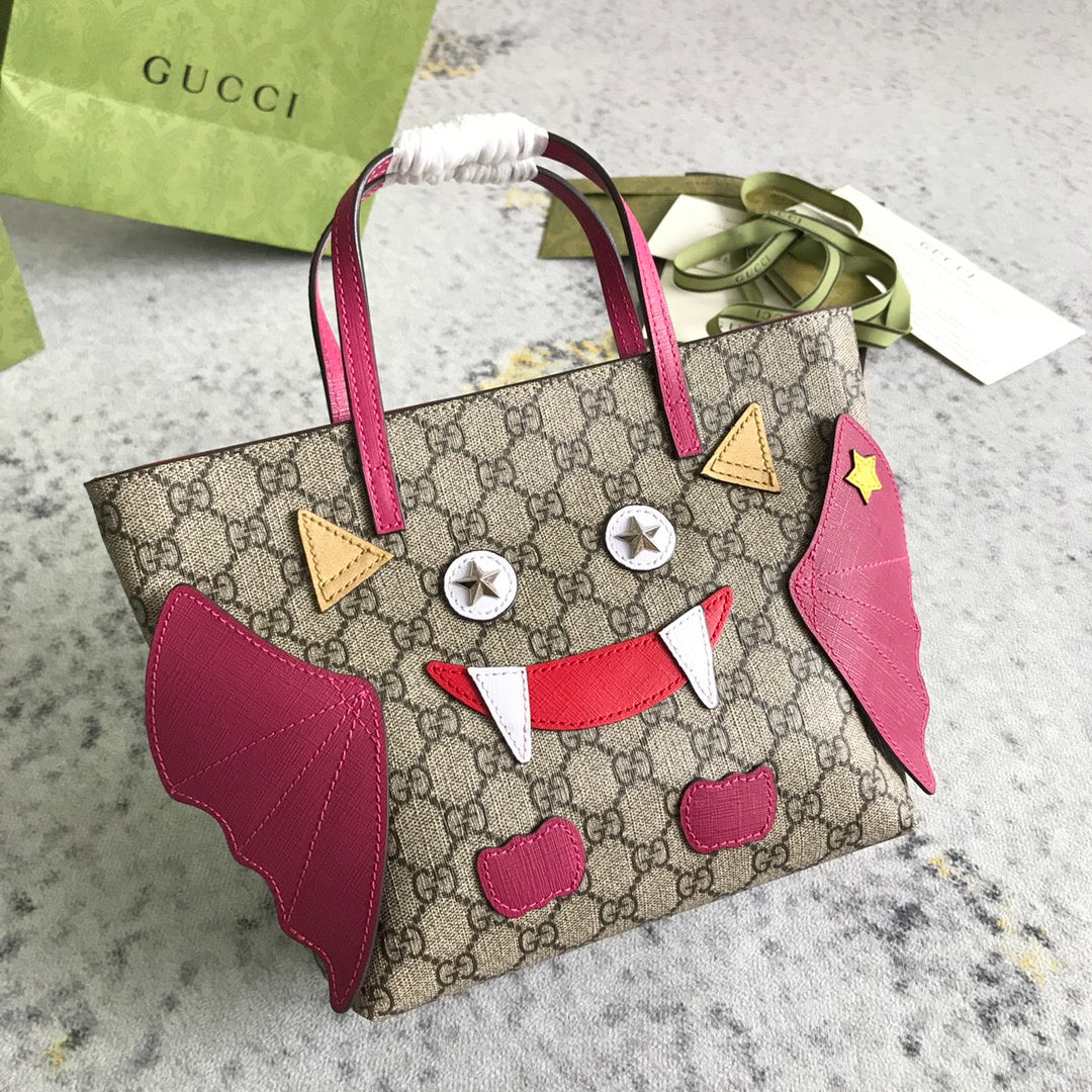 Gucci GG Children’s Bat Tote Bag Rose Red