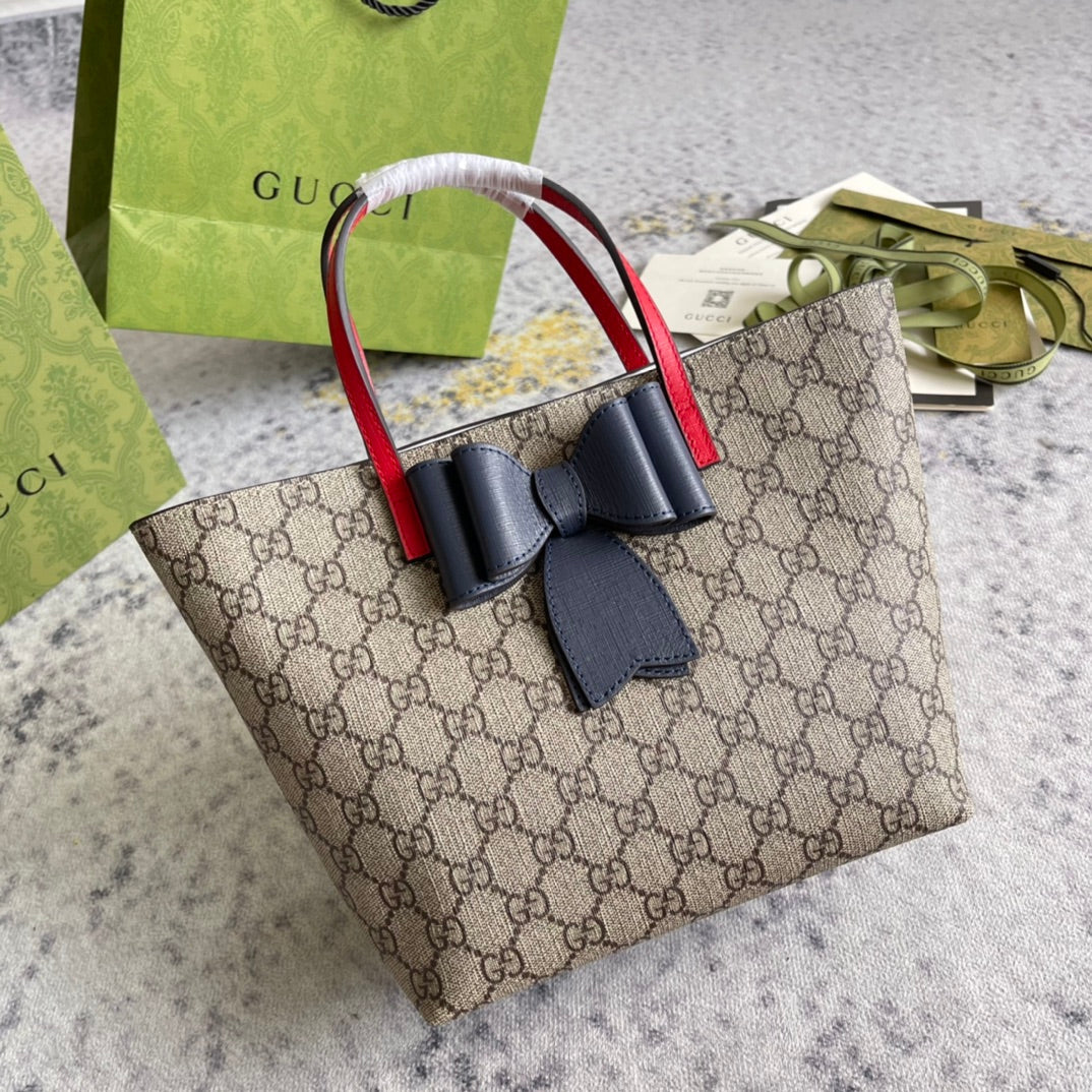 Gucci Children’s GG Supreme Bow Tote Bag