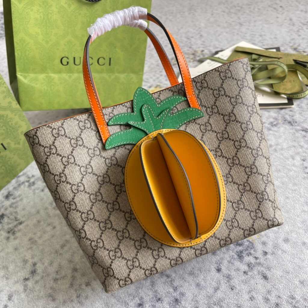Gucci Children's GG Tote with Pineapple Beige - Product Image 2
