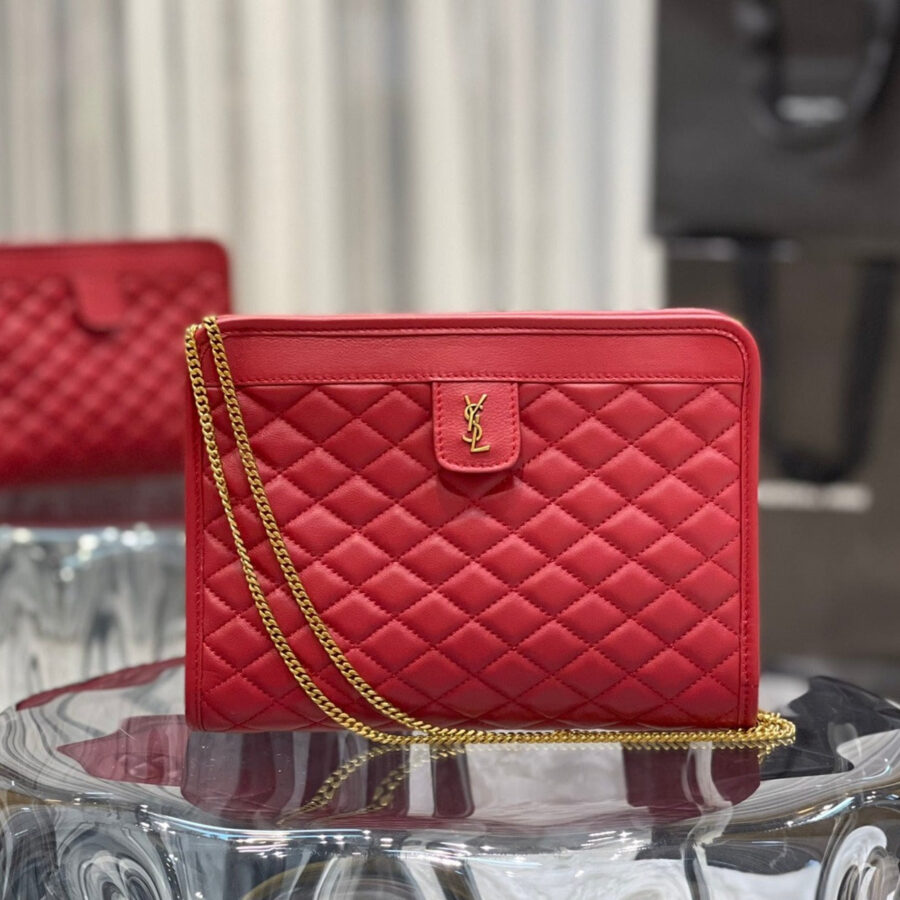 VICTOIRE 25 RED LAMBSKIN GOLD HARDWARE | Studio Nafay