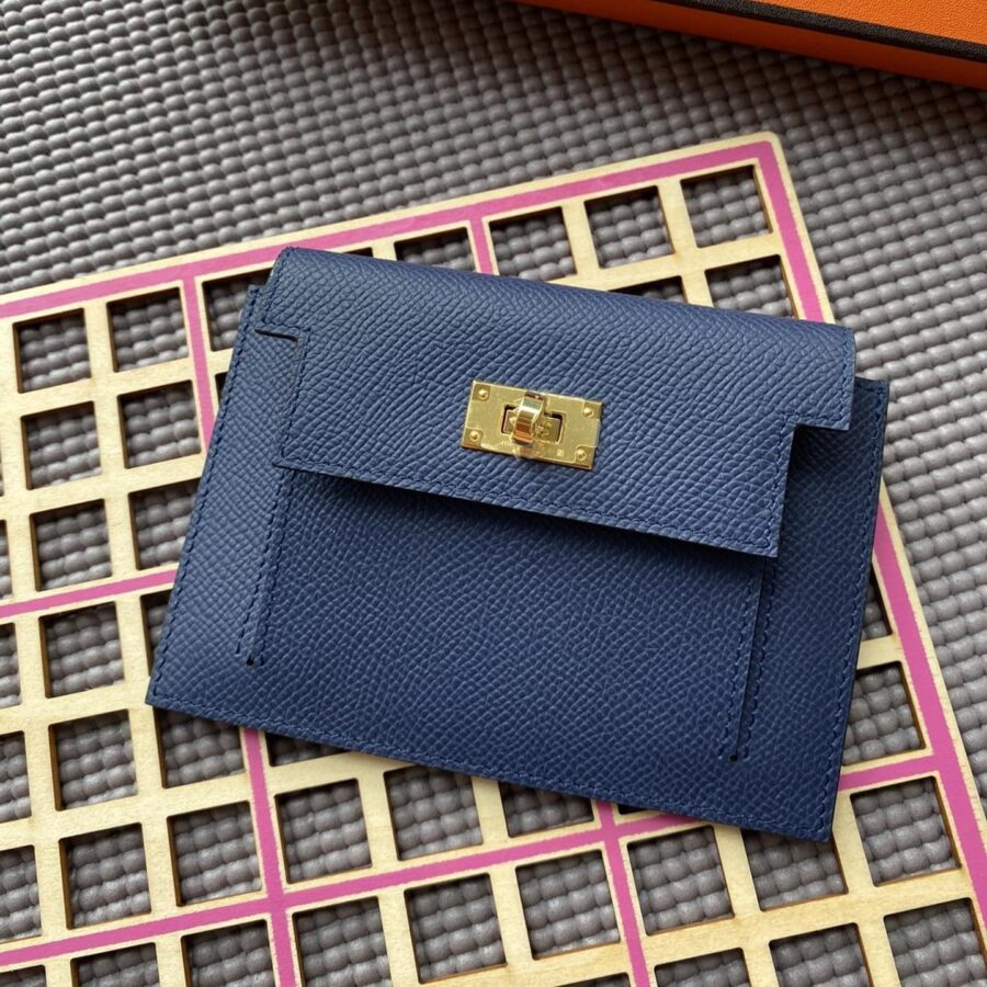 HM Kelly Pocket 13.5 Blue Epsom Ghw | Studio Nafay