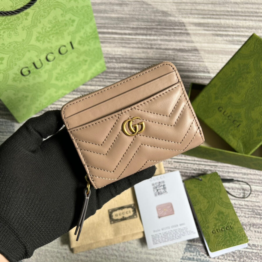 GG MARMONT MINI 11 WALLET BEIGE CALFSKIN | Studio Nafay