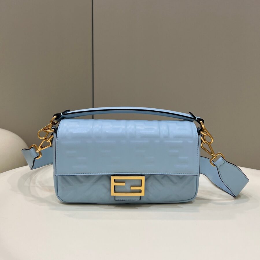 Baguette 27cm Cloud Blue Lambskin Gold Hardware | Studio Nafay