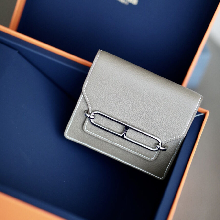HM RoulisSlim Wallet 12.7 Grey Calfskin Shw | Studio Nafay