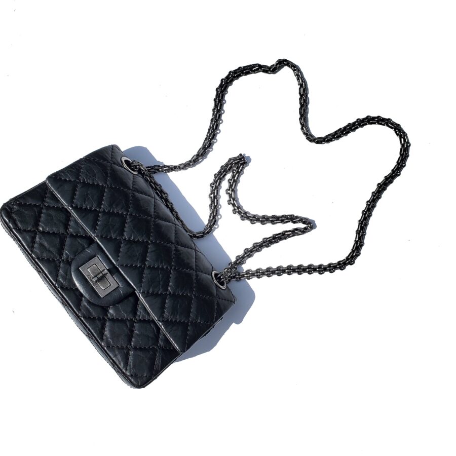 CHANEL Classic Reissue 2.55 224 Black Mini Flap Bag | Studio Nafay