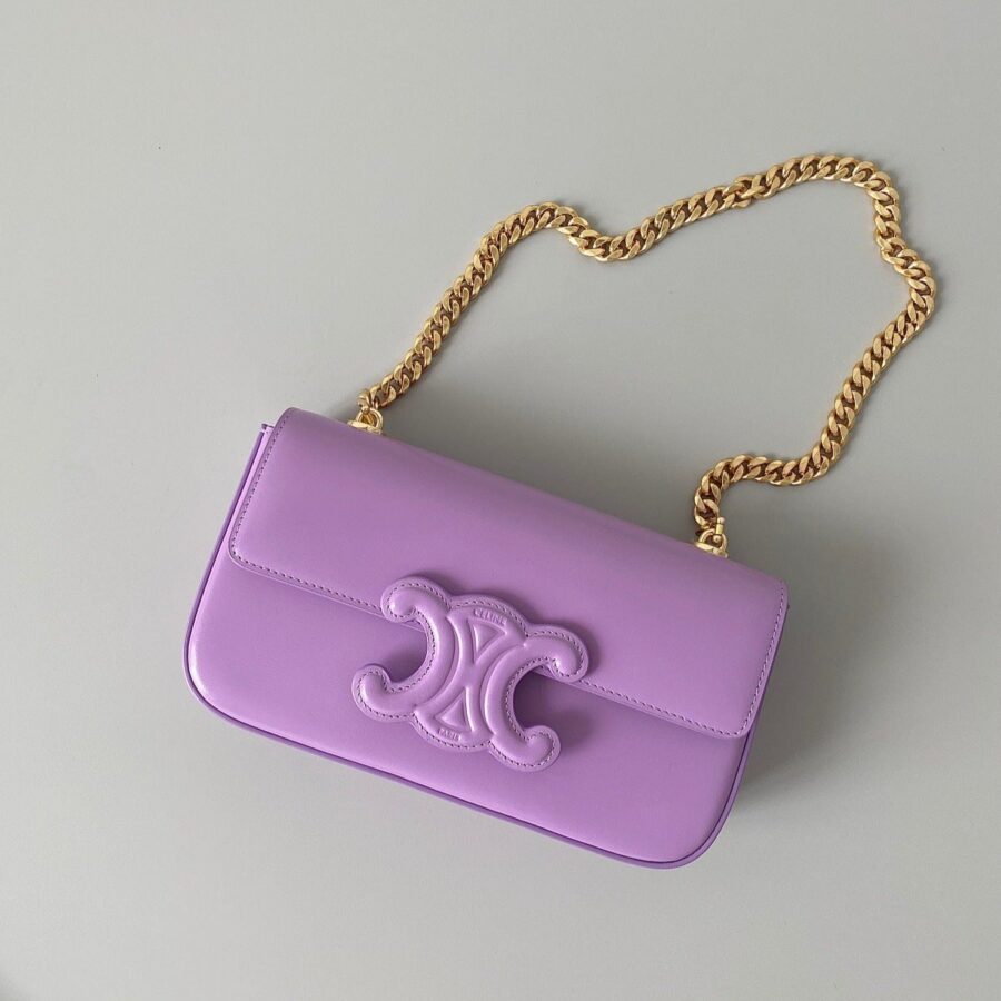 20 CHAIN EMBOSSED ARMPIT BAG PURPLE CALFSKIN | Studio Nafay