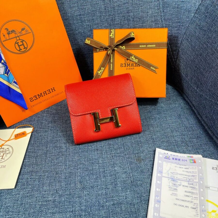 HM CONSTANCE 12 RED CALFSKIN GOLD HARDWARE | Studio Nafay