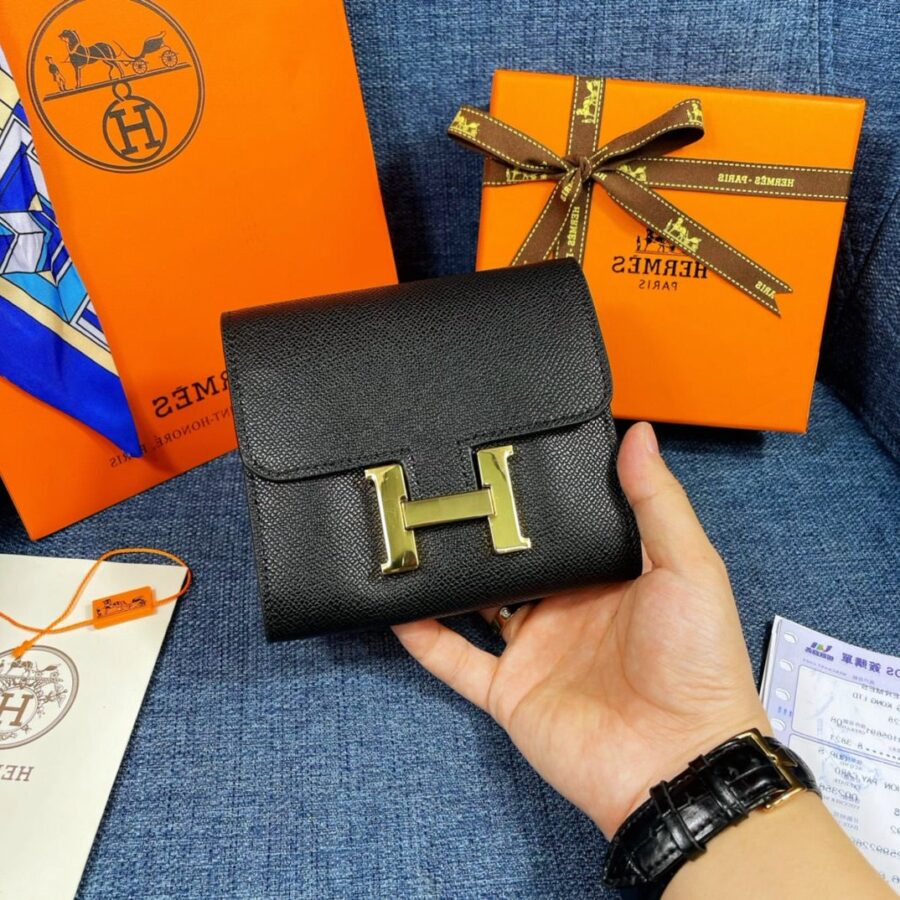 HM CONSTANCE 12 BLACK CALFSKIN GOLD HARDWARE | Studio Nafay