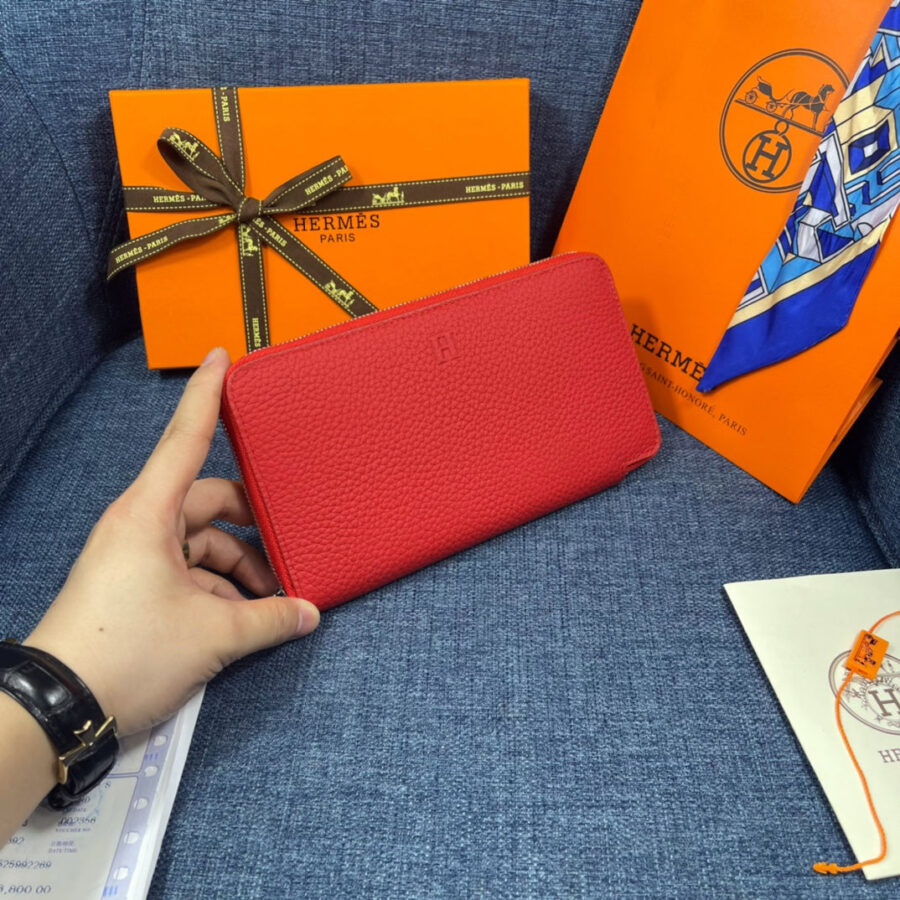 HM SILK'IN CLASSIC WALLET 19 RED GRAINED CALFSKIN | Studio Nafay
