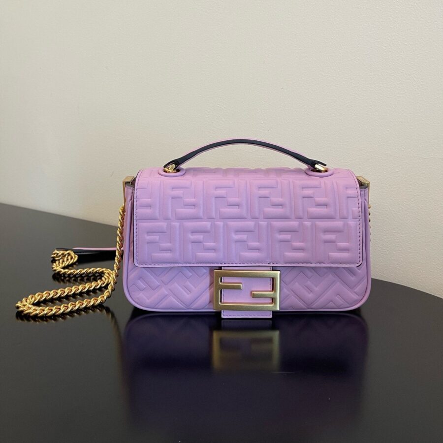 Fend Baguette 24 Bag With FF Motif Lavender Leather Ghw | Studio Nafay