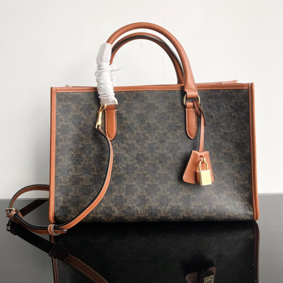 TRIPHOME CABAS 35 BLACK CALFSKIN TOTE | Studio Nafay