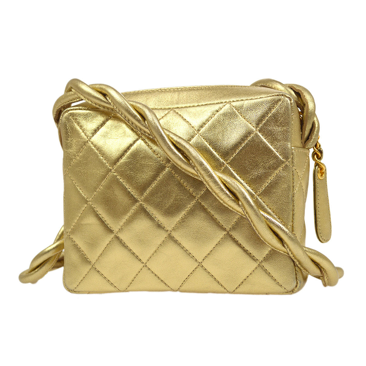 Chanel Mini Lambskin Gold Crossbody 2