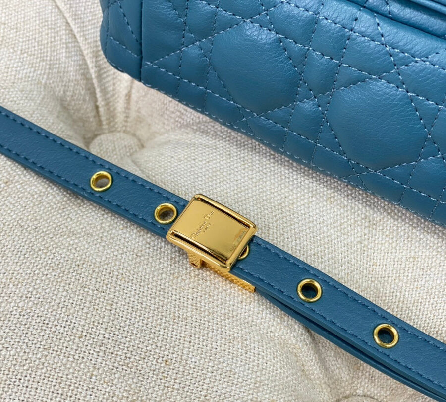SMALL CARO BAG 20 OCEAN BLUE CALFSKIN | Studio Nafay