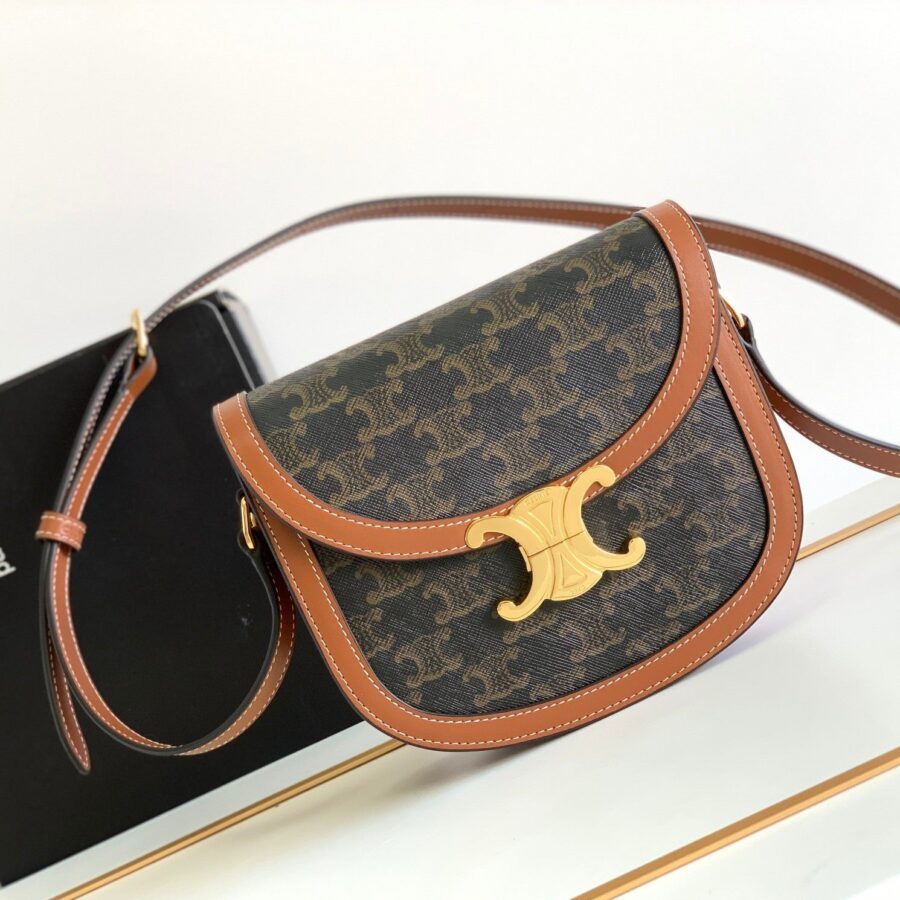 teen besace triomphe canvas 18.5 tan calfskin | Studio Nafay