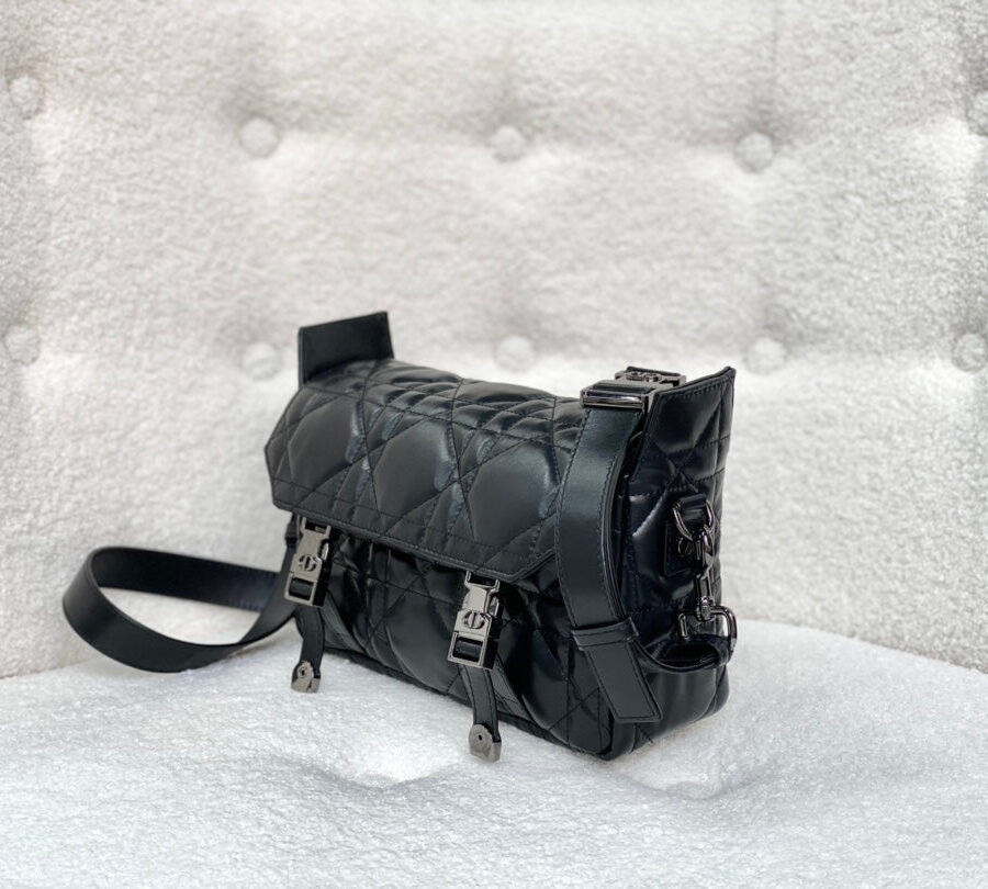 SMALL DIORCAMP BAG 23 IN BLACK CALFSKIN | Studio Nafay