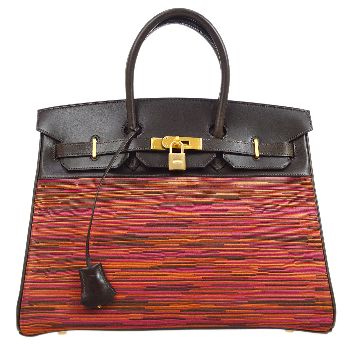HERMES BIRKIN 35 Vibrato Calf Purple Orange Ebene