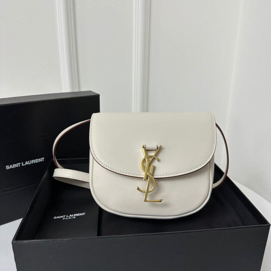 SL Kaia Small Satchel in white smooth leather | Studio Nafay